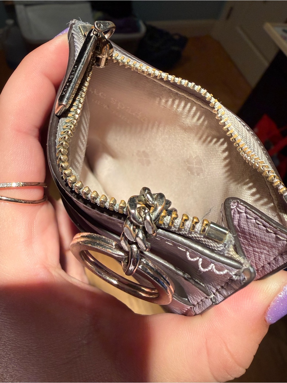 kate spade Lilac Card Holder with Gold Logo - Picture 5 of 6
